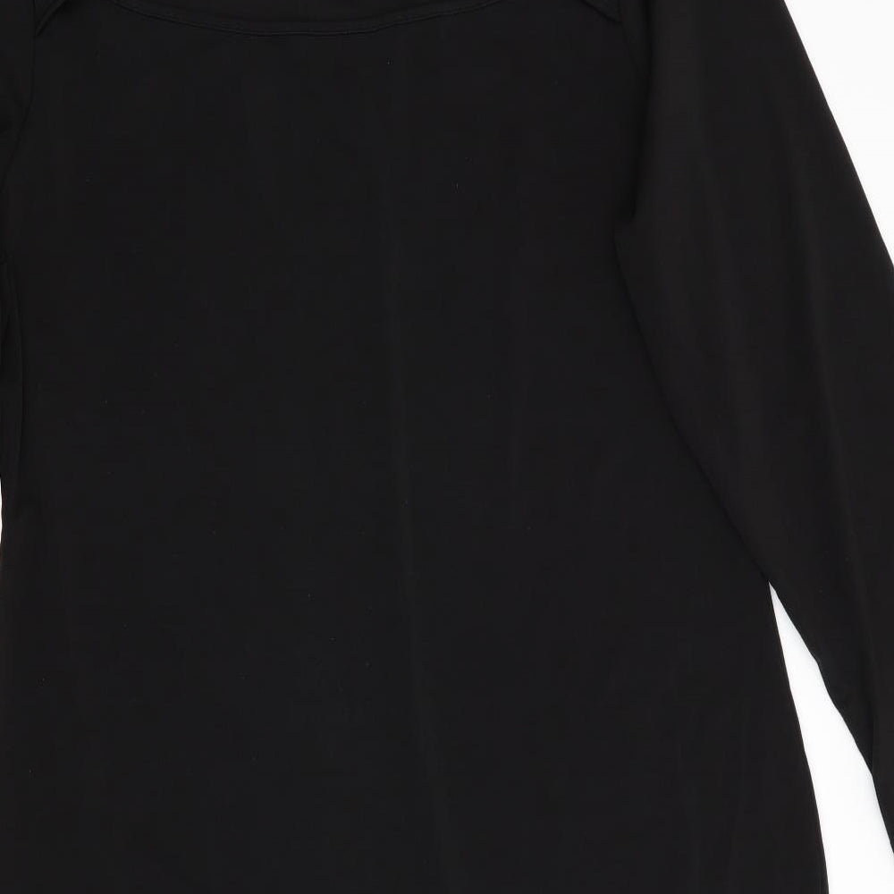 Shein Curve Womens Black  Polyester Bodycon  Size 4XL  Boat Neck  - Off Centre Back Hem Vent & Open Back Shoulder