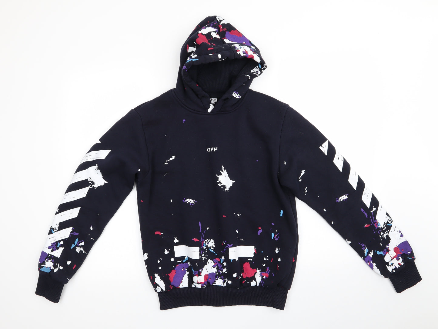 Off-White Womens Blue   Pullover Hoodie Size XS   - Abstract Design