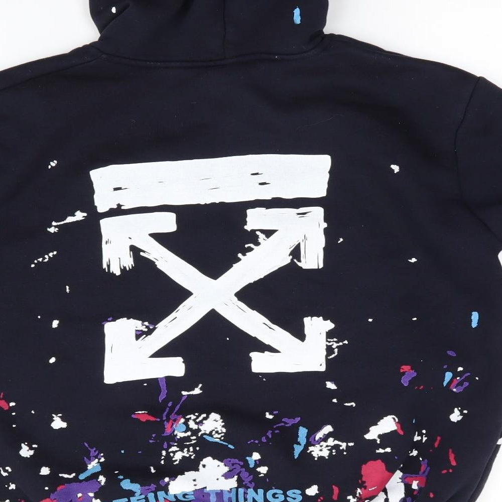 Off-White Womens Blue   Pullover Hoodie Size XS   - Abstract Design