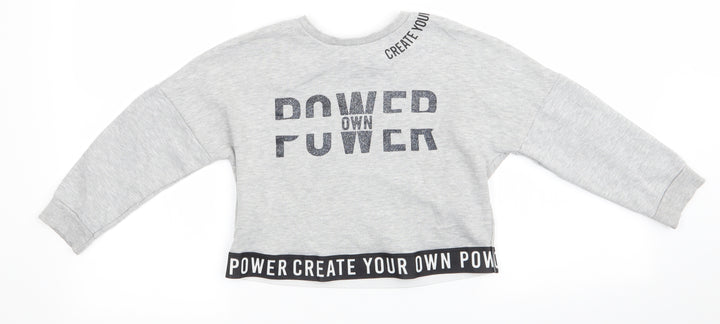George Girls Grey Polyester Pullover Sweatshirt Size 6-7 Years - Create your own power