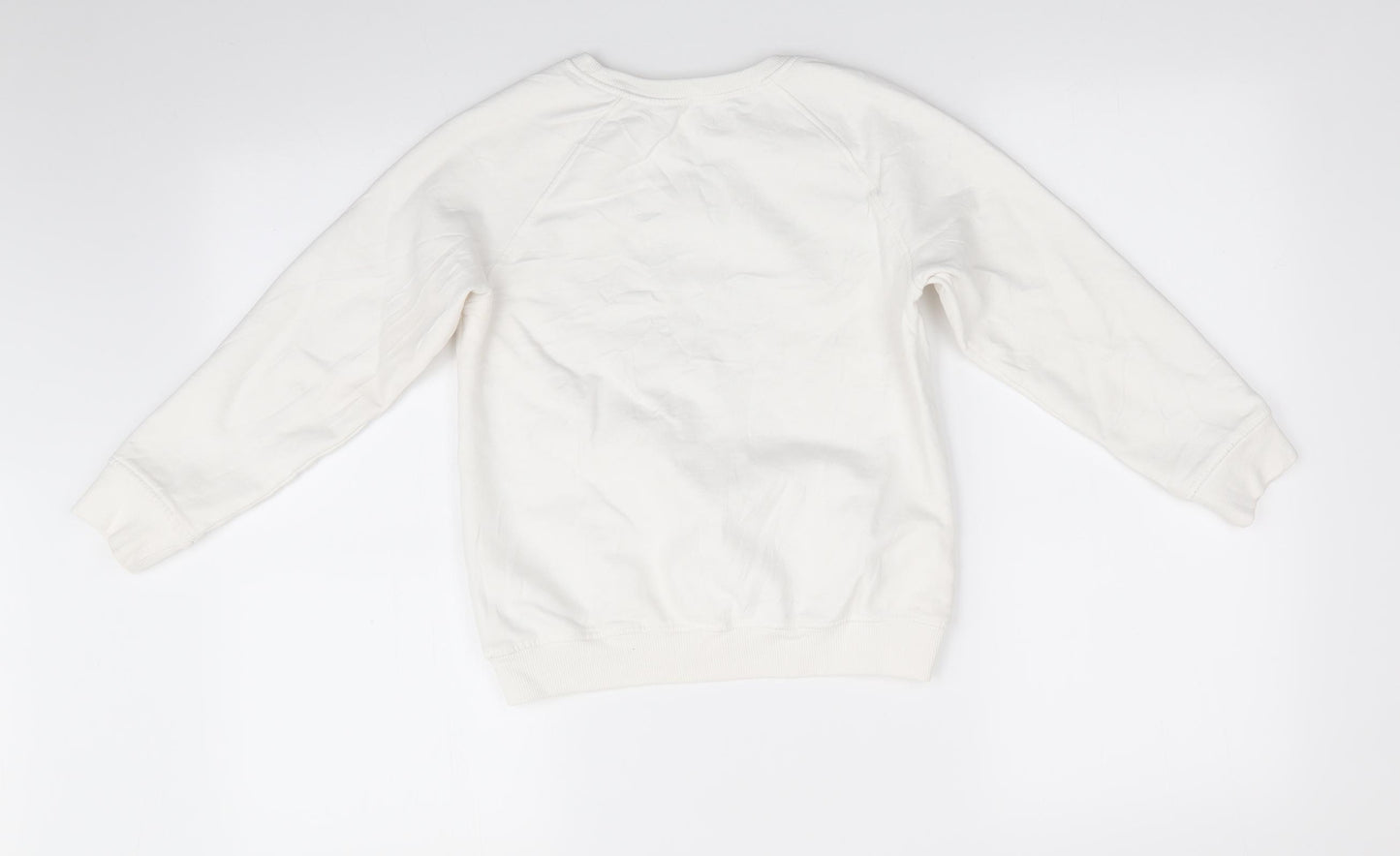 NEXT Girls Ivory Animal Print Cotton Pullover Sweatshirt Size 10 Years   - Unicorn Sparkly and Amazing