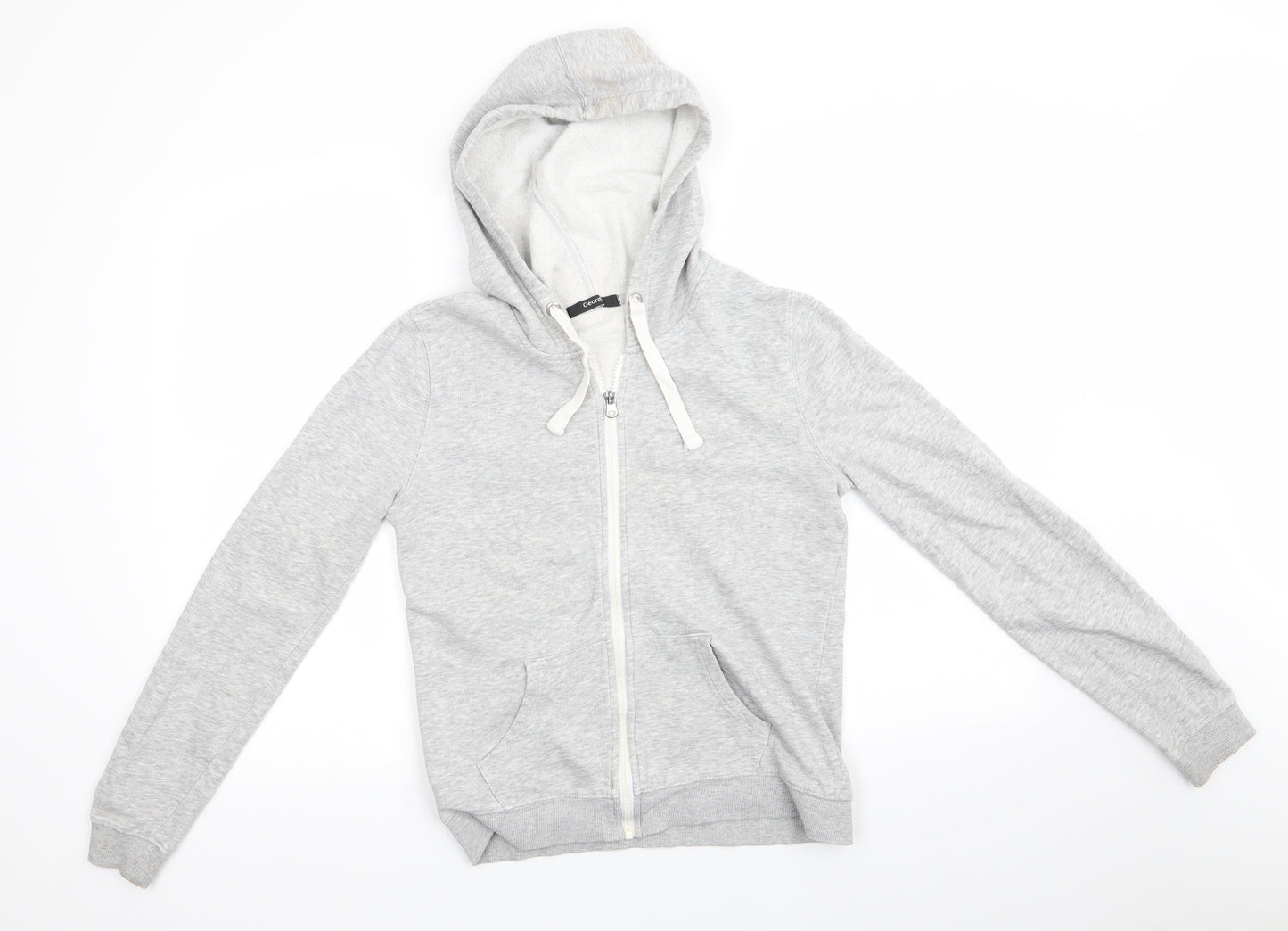 George Womens Grey  Cotton Full Zip Hoodie Size 8
