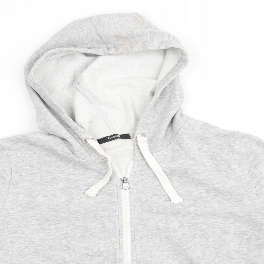 George Womens Grey  Cotton Full Zip Hoodie Size 8