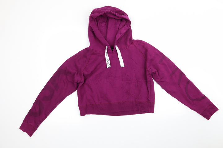 USA Pro Womens Purple  Cotton Pullover Hoodie Size 10   - USA Pro Cropped