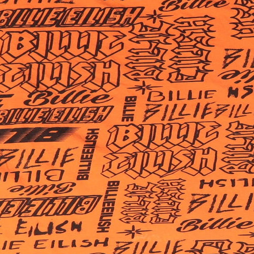 Billie Eilish Womens Orange  Cotton Basic T-Shirt Size XL Round Neck - Billie Eilish