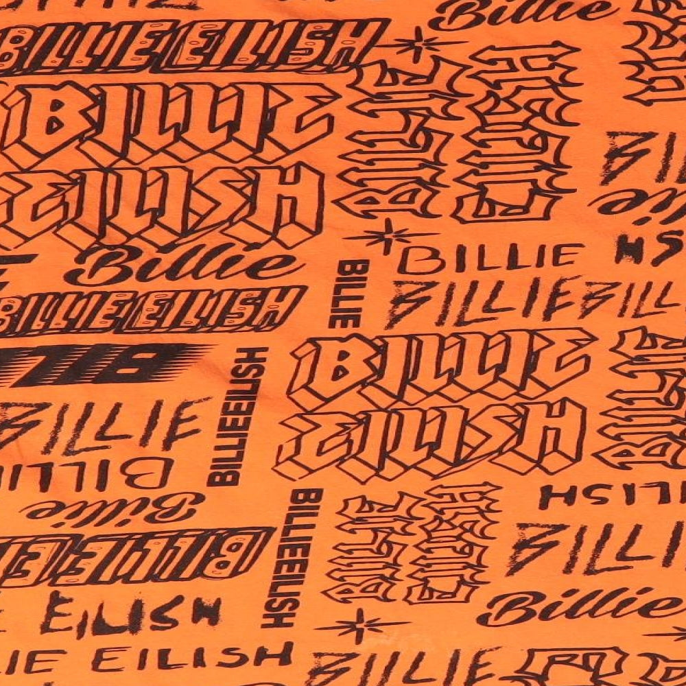 Billie Eilish Womens Orange  Cotton Basic T-Shirt Size XL Round Neck - Billie Eilish