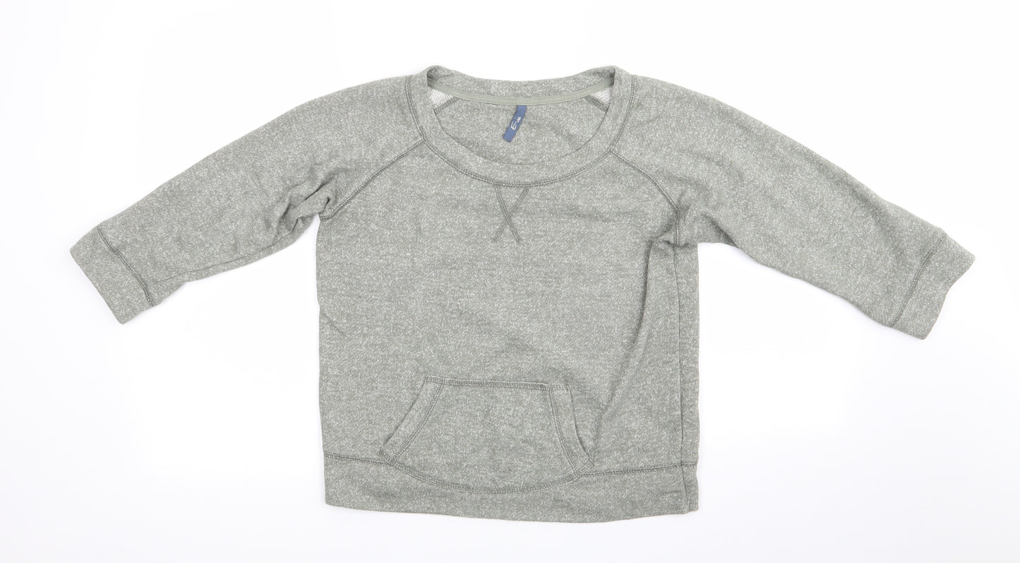 E-vie Womens Green  Polyester Pullover Sweatshirt Size 10   - Green with White Fleck