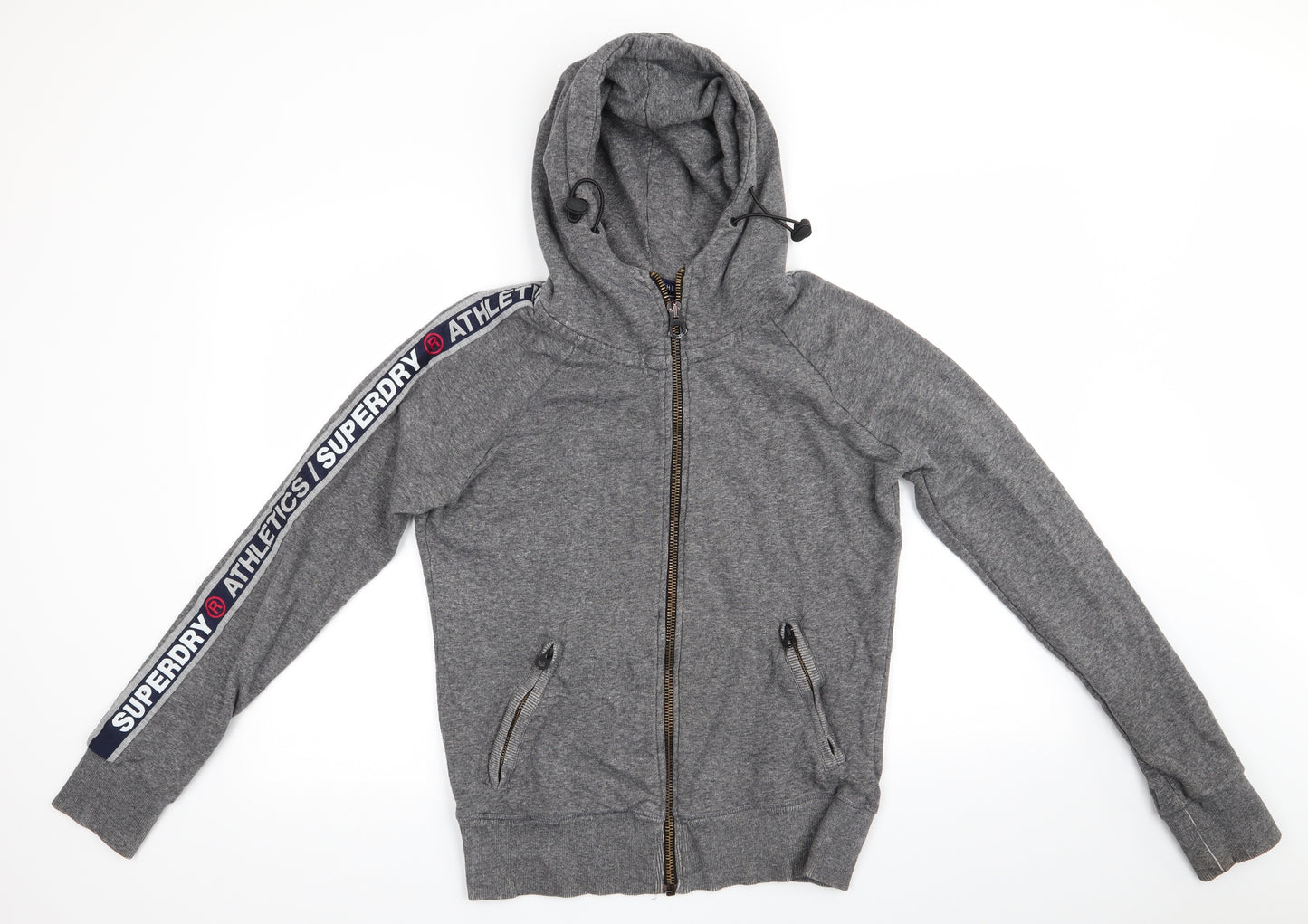 Superdry Mens Grey  Cotton Full Zip Hoodie Size S   - Superdry Athletic
