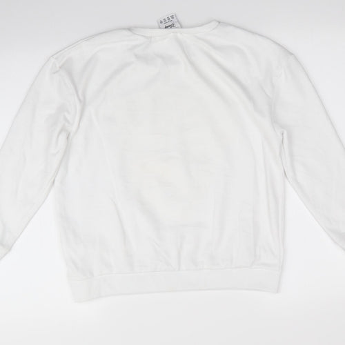 Disney by Atmosphere Womens White Animal Print Polyester Pullover Sweatshirt Size 10   - Embossed Mickey Mouse - Oh Boy