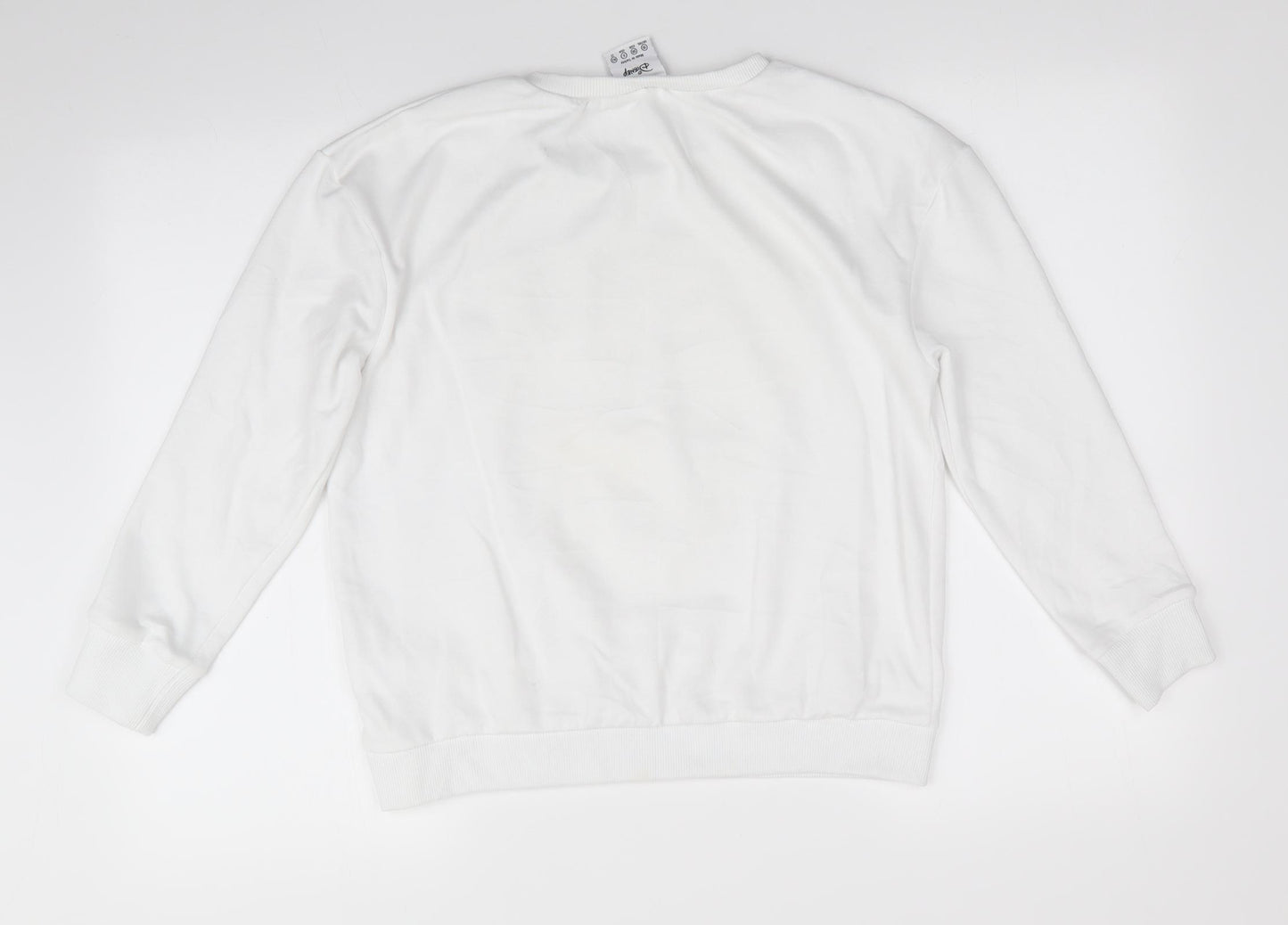Disney by Atmosphere Womens White Animal Print Polyester Pullover Sweatshirt Size 10   - Embossed Mickey Mouse - Oh Boy