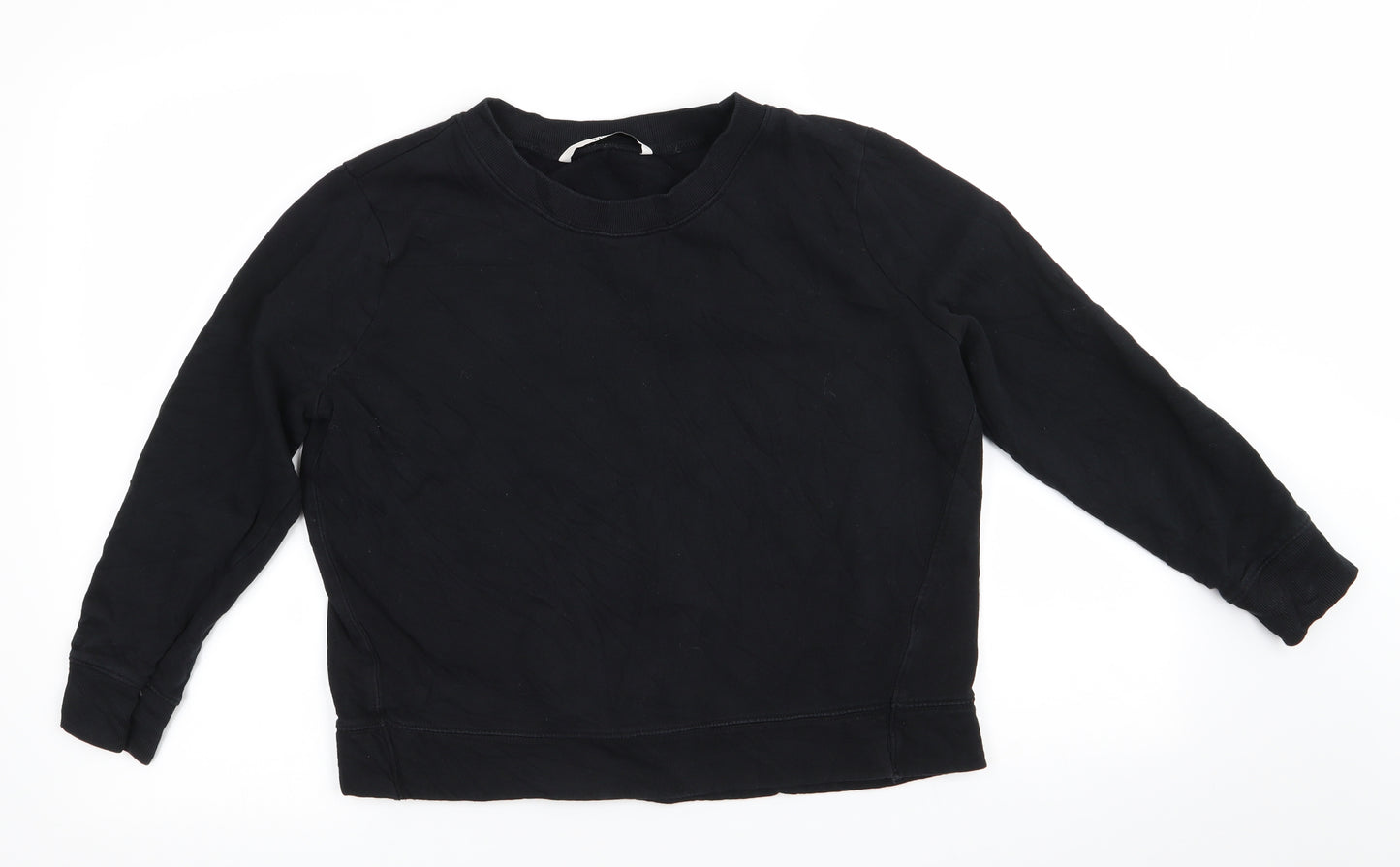 TU Womens Black  Cotton Pullover Sweatshirt Size 12