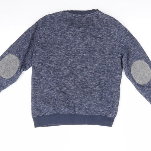 TU Boys Blue Animal Print Cotton Pullover Sweatshirt Size 8 Years   - Adventure Mountain Blue White flexk Elbow Pads