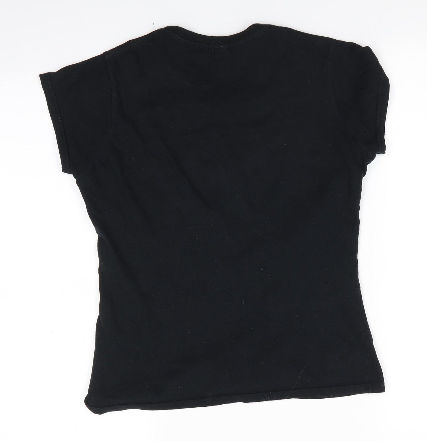 Gildan Womens Black  Cotton Basic T-Shirt Size S Round Neck - Humpty Dumpty Was Pushed