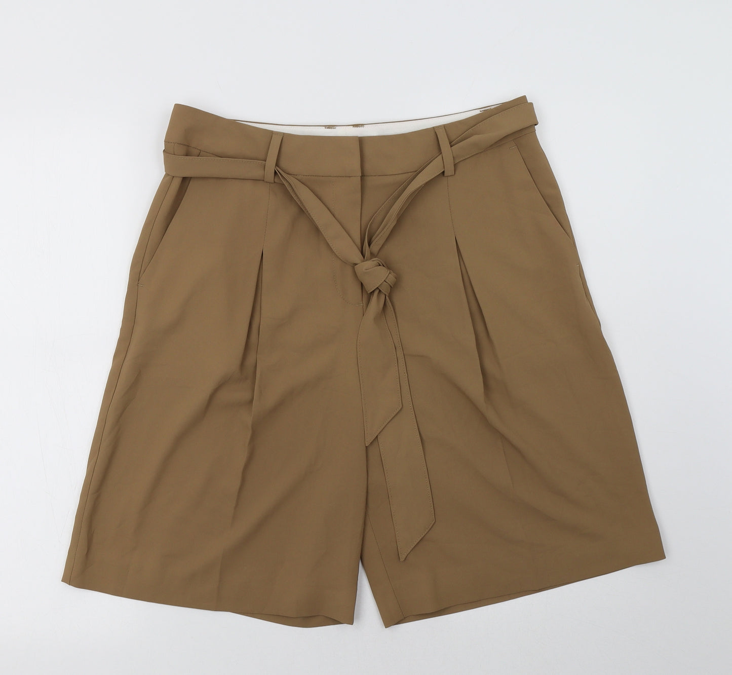 M&S Womens Beige  Polyester Chino Shorts Size 12 L9 in Regular
