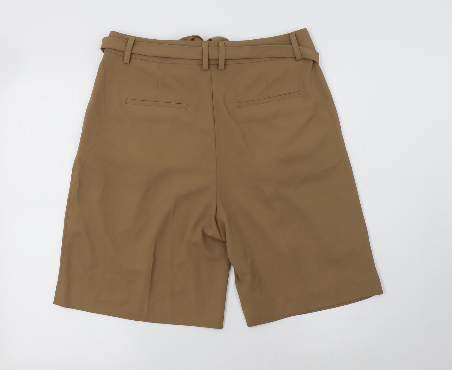 M&S Womens Beige  Polyester Chino Shorts Size 12 L9 in Regular