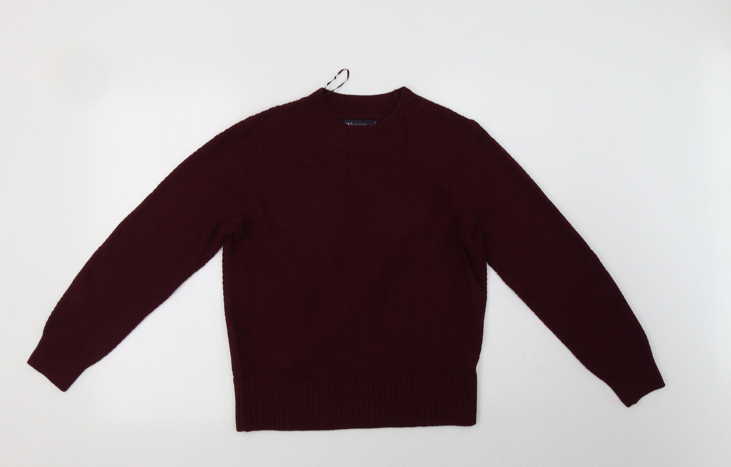 M&S Womens Purple Crew Neck  Cotton Pullover Jumper Size 12