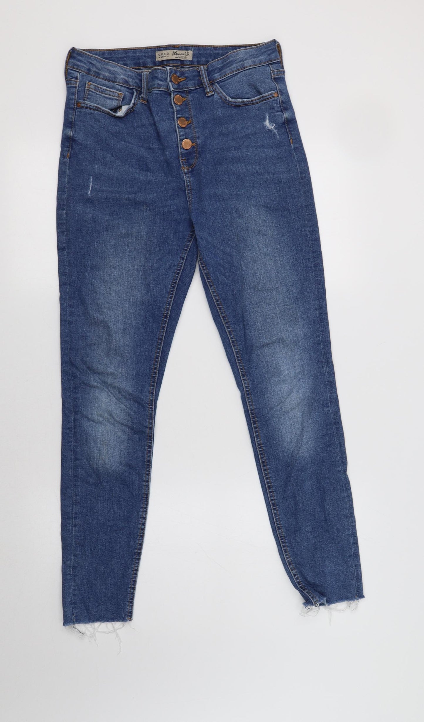 Primark Womens Blue  Cotton Skinny Jeans Size 12 L28 in Regular