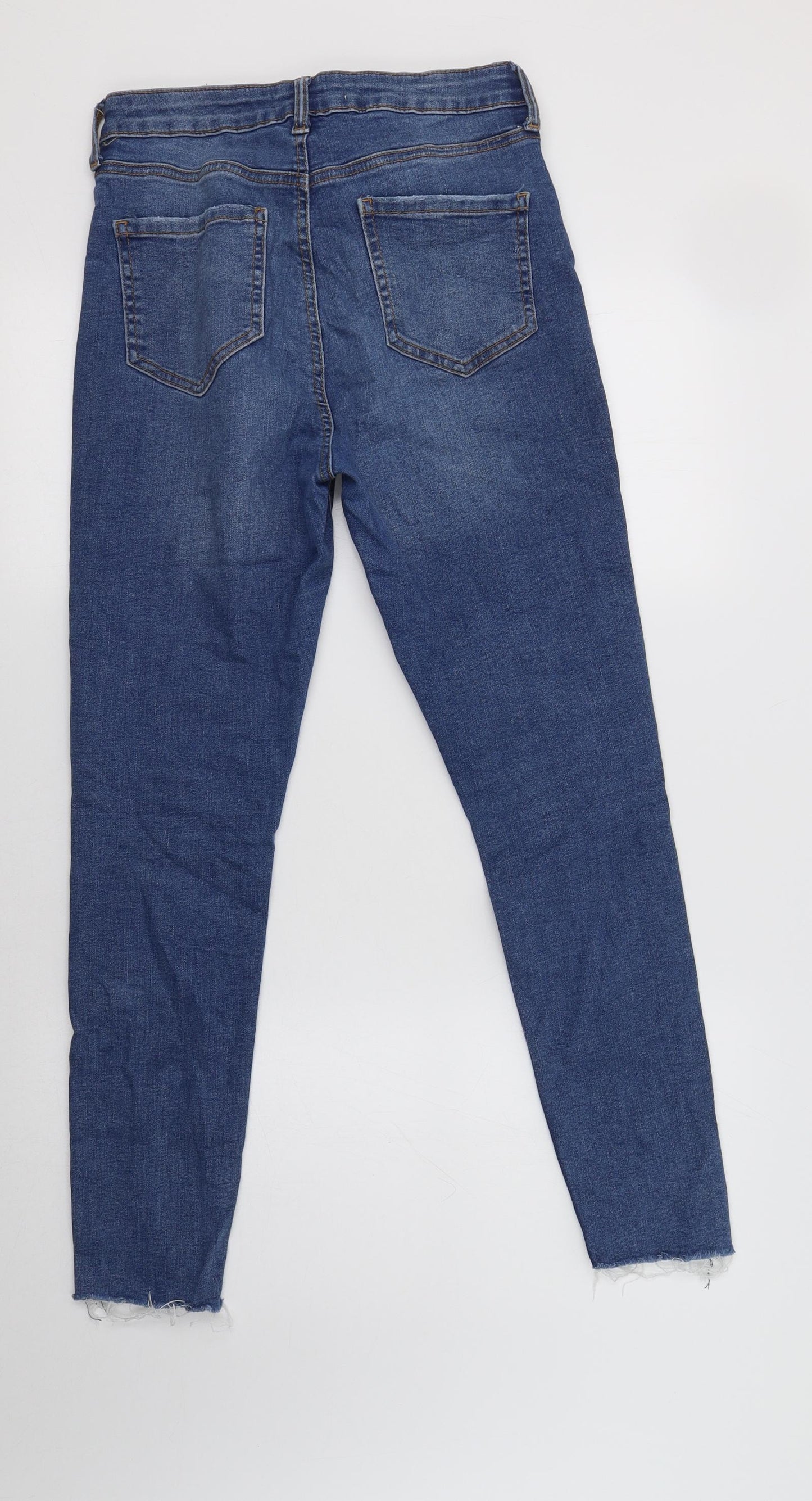 Primark Womens Blue  Cotton Skinny Jeans Size 12 L28 in Regular