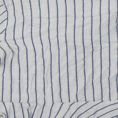 NEXT Womens Blue Striped Viscose Basic Blouse Size 12 V-Neck