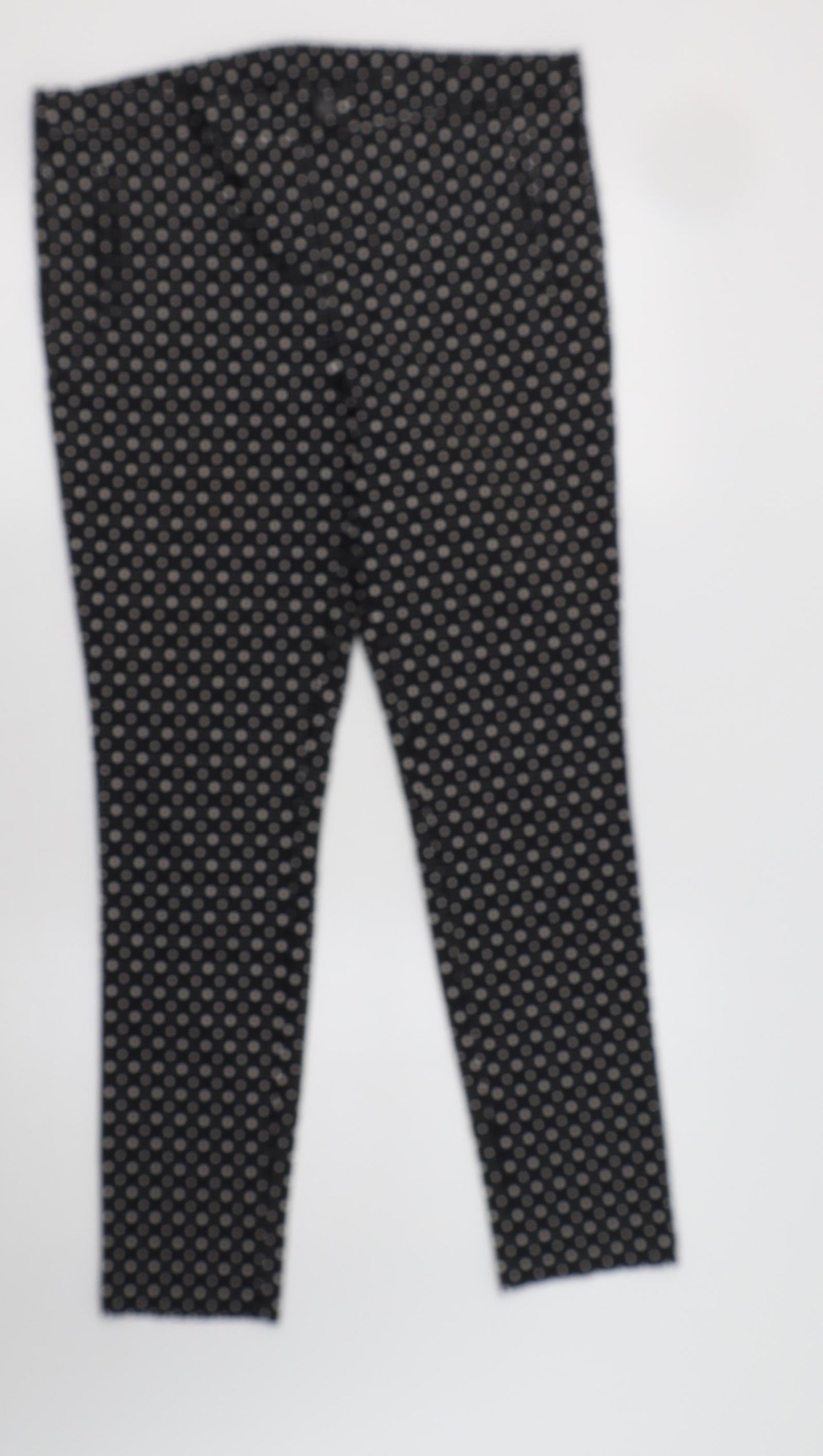 Dorothy Perkins Womens Black Polka Dot Viscose Trousers  Size 14 L28 in Regular