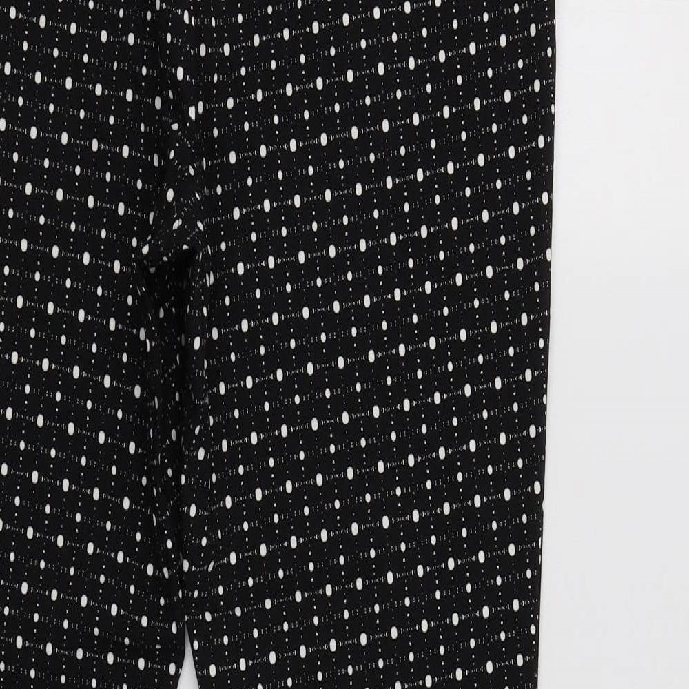 Dorothy Perkins Womens Black Polka Dot Viscose Trousers  Size 14 L28 in Regular