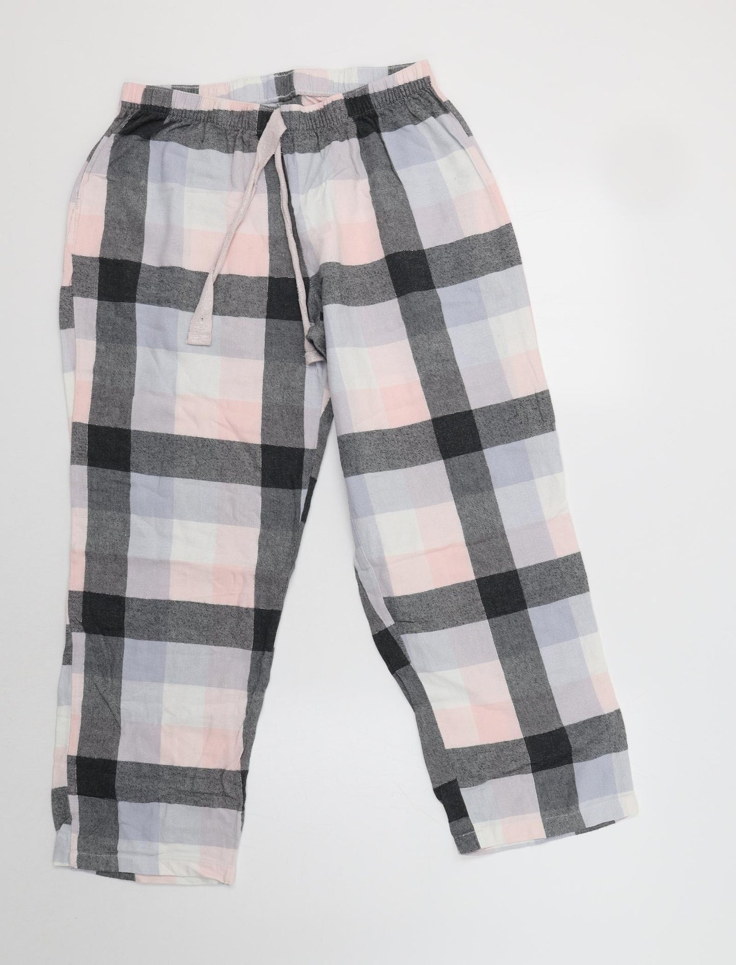 Nutmeg Womens Multicoloured Check Cotton  Pyjama Pants Size 14