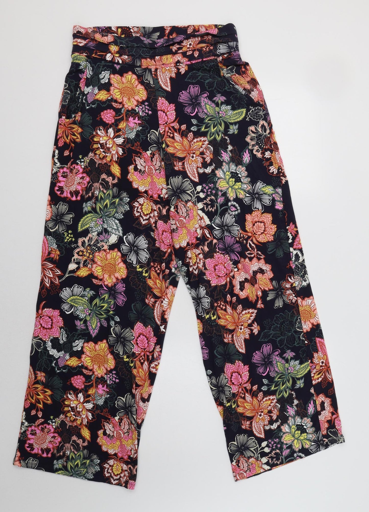 NEXT Womens Multicoloured Floral Viscose Trousers  Size 12 L30 in Regular