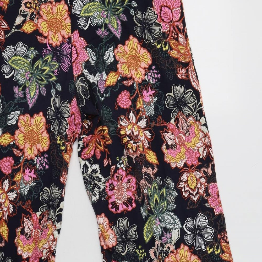 NEXT Womens Multicoloured Floral Viscose Trousers  Size 12 L30 in Regular