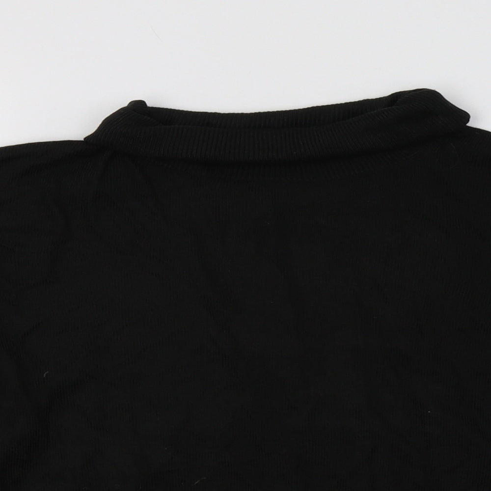 M&S Womens Black Roll Neck  Acrylic Pullover Jumper Size 12