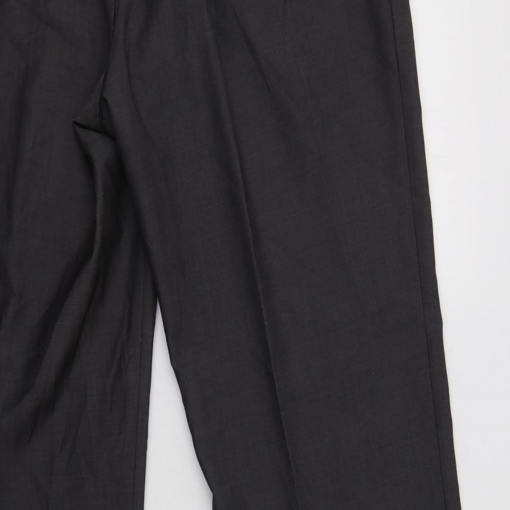 M&S Mens Grey  Polyester Dress Pants Trousers Size 36 L33 in Regular