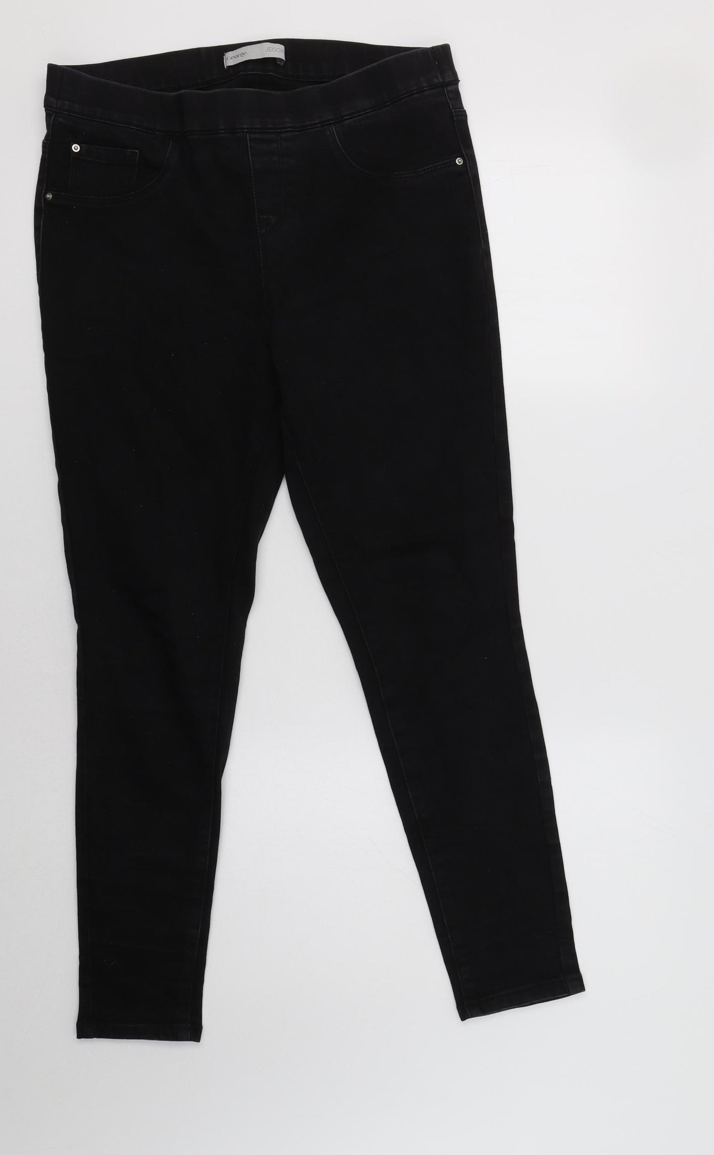 George Womens Black  Cotton Jegging Jeans Size 12 L28 in Regular