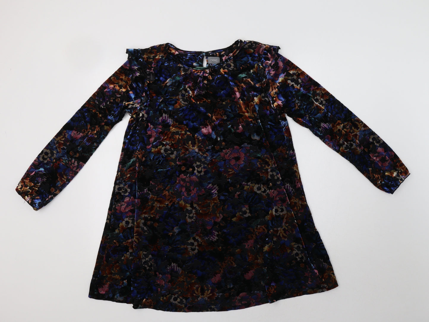 NEXT Girls Multicoloured Floral Polyester A-Line  Size 12 Years  Crew Neck