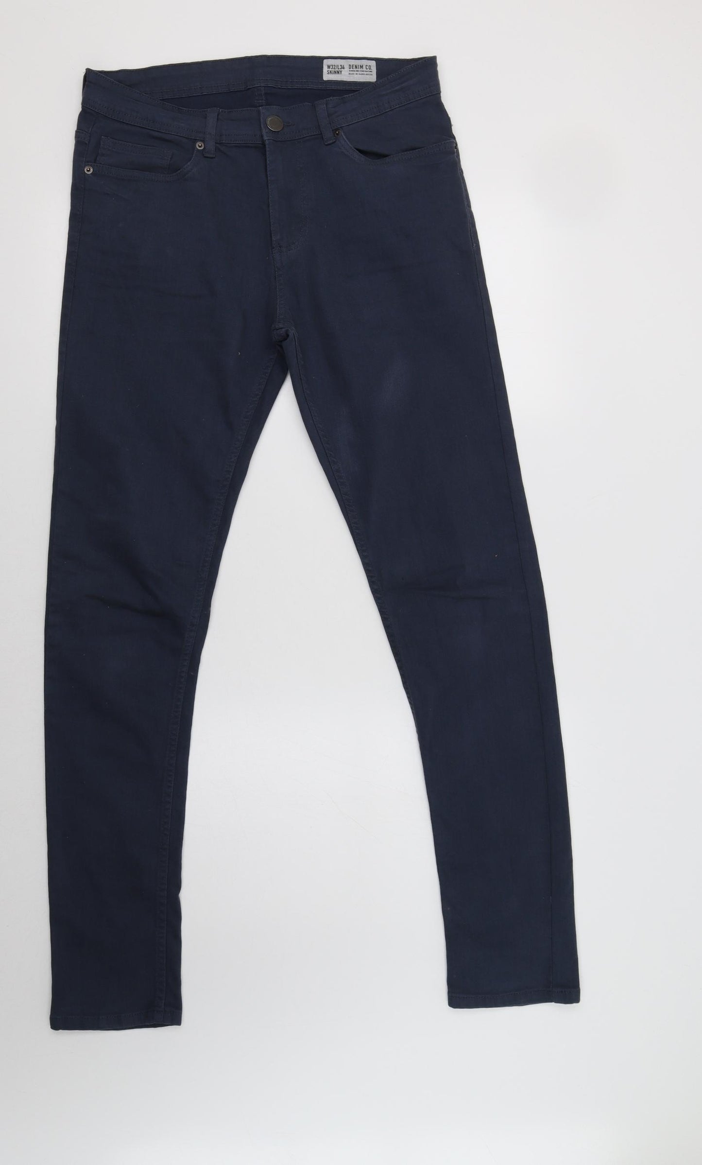Primark Mens Blue  Cotton Skinny Jeans Size 32 L34 in Regular