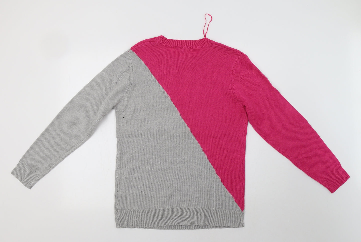 Studio Womens Grey Crew Neck  Acrylic Pullover Jumper Size 14   - La Vie