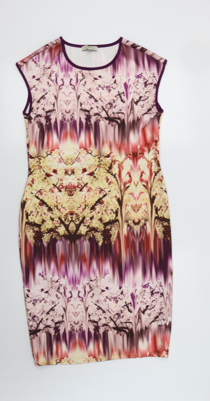Papaya Womens Multicoloured Geometric Polyester Bodycon Size 14 Crew Neck