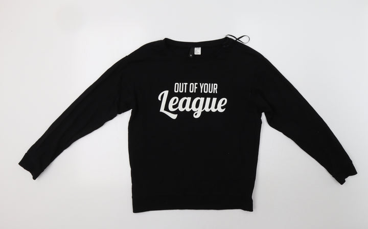 H&M Womens Black Cotton Pullover Sweatshirt Size S - Out Of Your League
