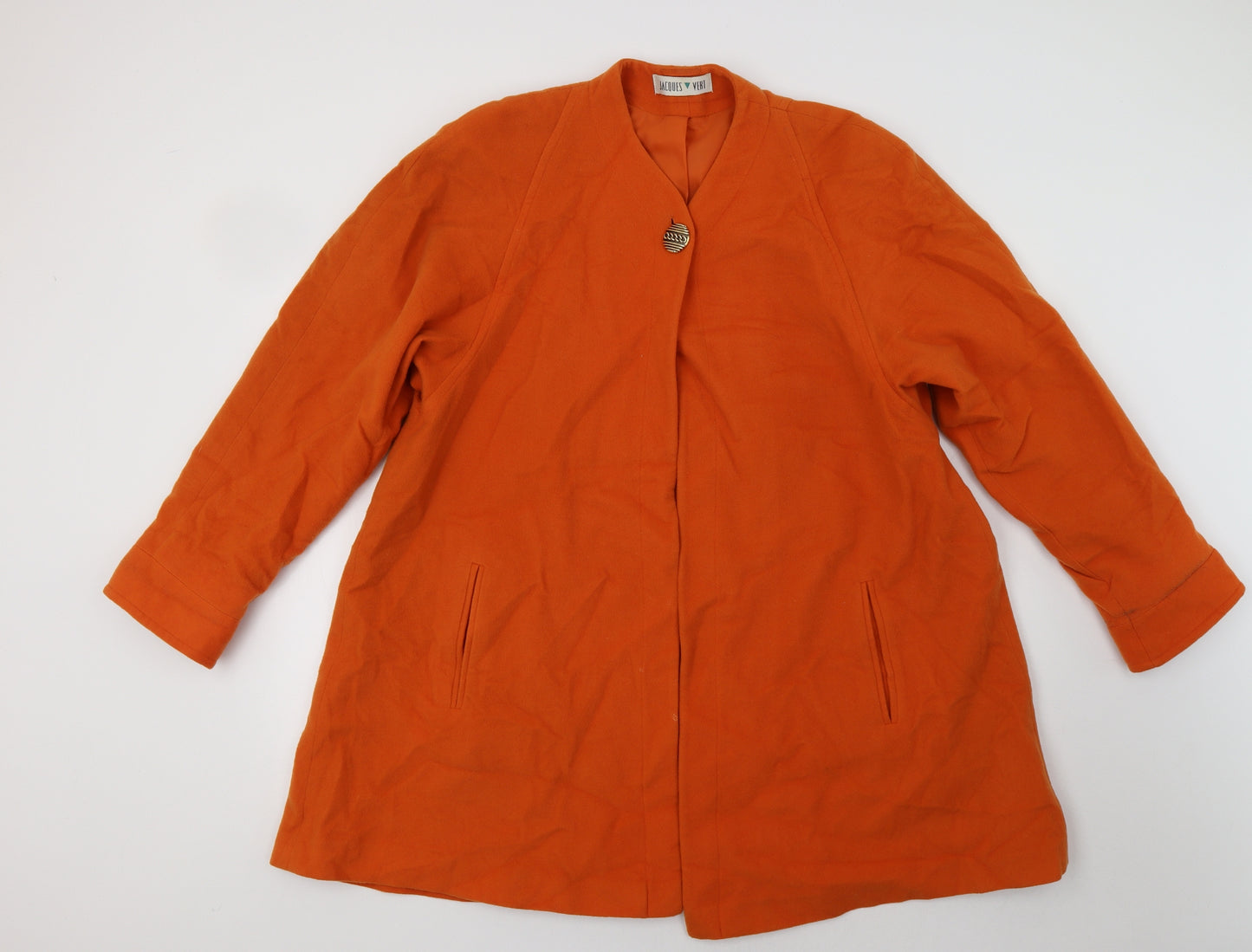 Jacques Vert Womens Orange   Overcoat Coat Size 14
