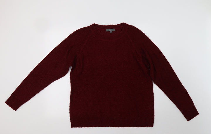 Studio Womens Red Crew Neck Acrylic Pullover Jumper Size 18