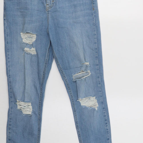 Topshop Womens Blue  Cotton Skinny Jeans Size 30 L30 in Regular