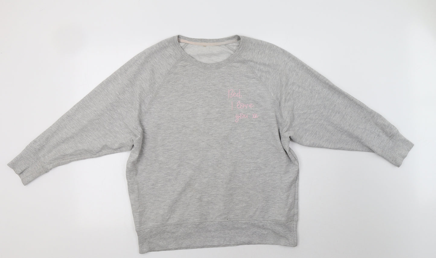 George Womens Grey  Cotton Pullover Sweatshirt Size 14