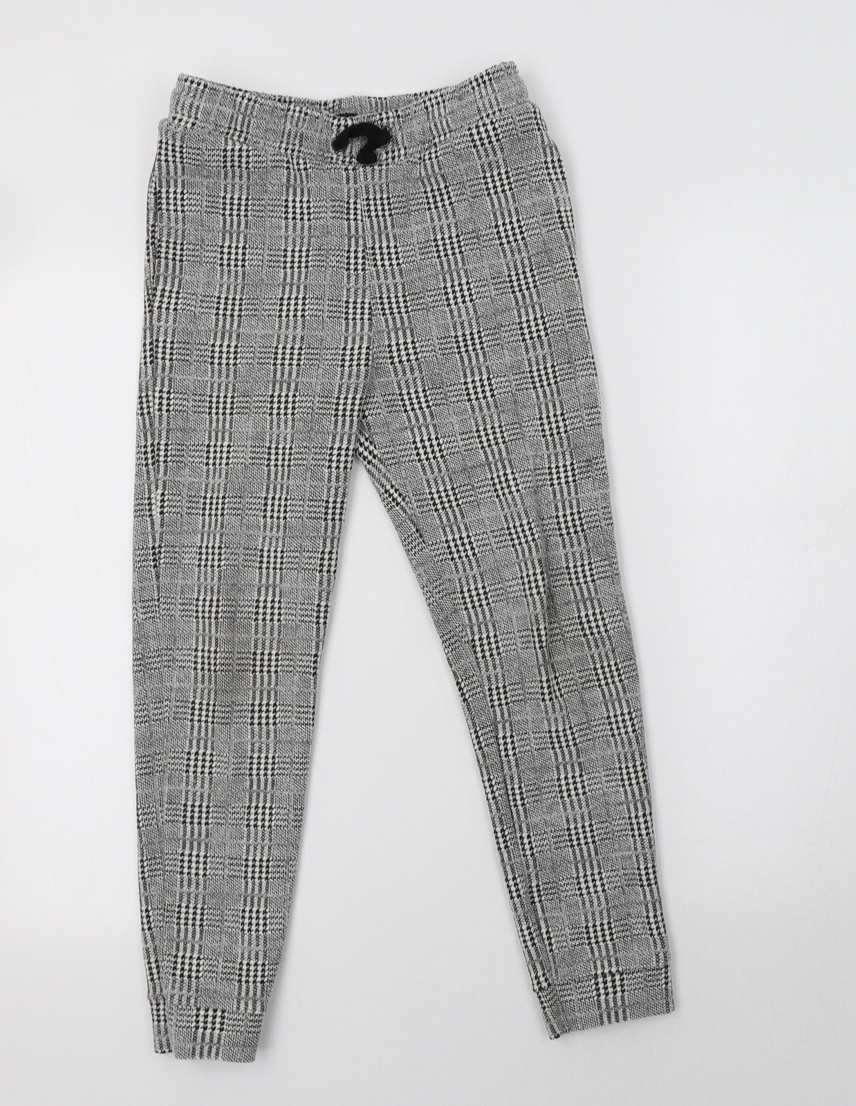 River Island Girls Grey Check Cotton Jegging Trousers Size 9 Years  Regular