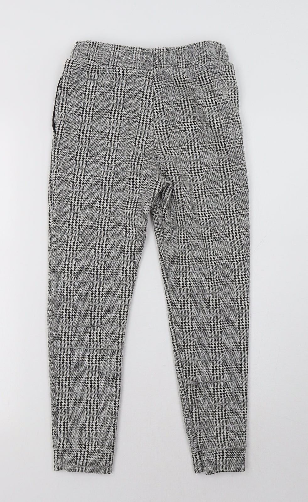 River Island Girls Grey Check Cotton Jegging Trousers Size 9 Years  Regular