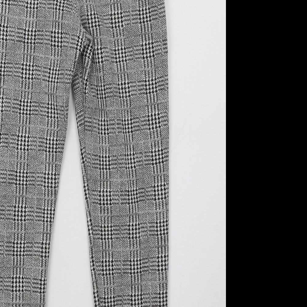 River Island Girls Grey Check Cotton Jegging Trousers Size 9 Years  Regular