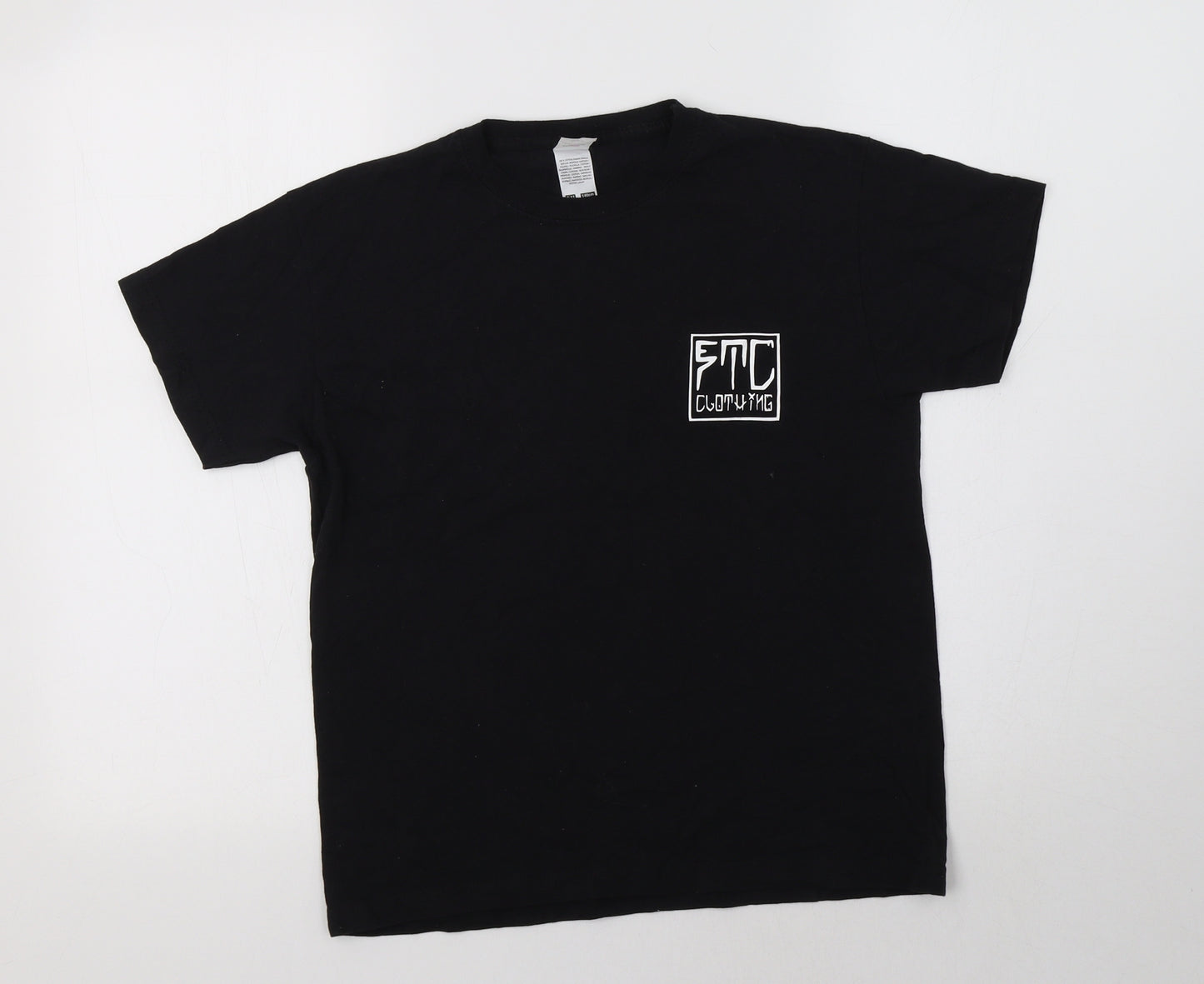 Fruit of the Loom Boys Black  Cotton Basic T-Shirt Size 9-10 Years Crew Neck