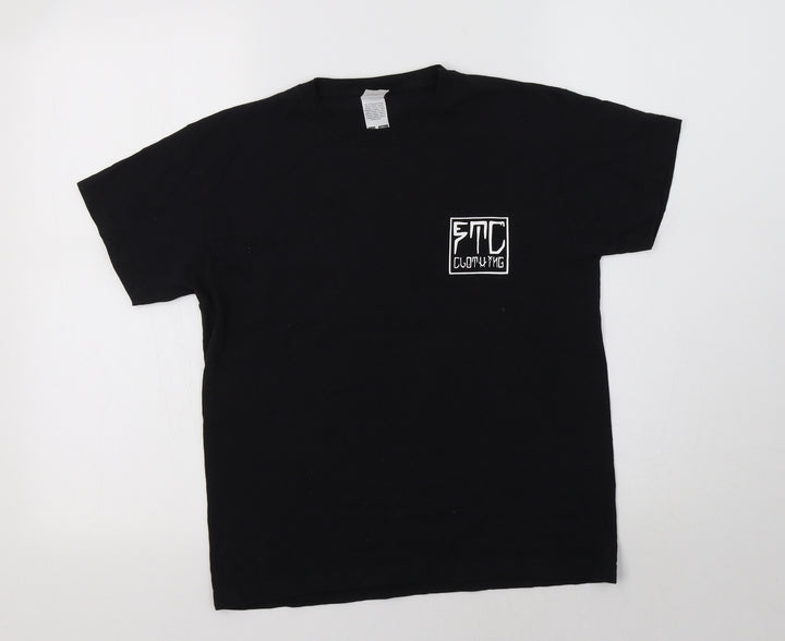 Fruit of the Loom Boys Black  Cotton Basic T-Shirt Size 9-10 Years Crew Neck