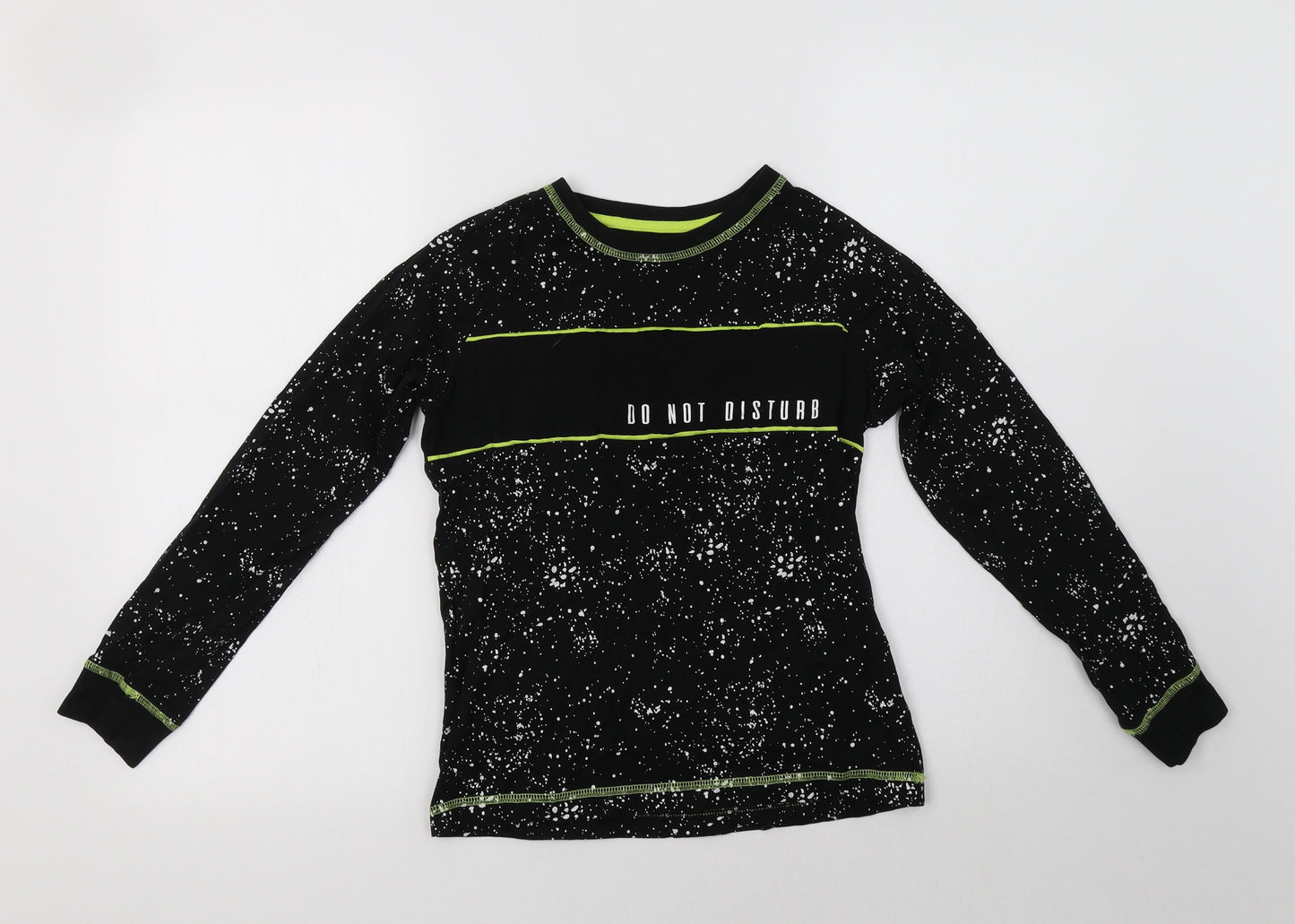 Matalan Boys Black Polka Dot Copper Basic T-Shirt Size 11-12 Years Crew Neck
