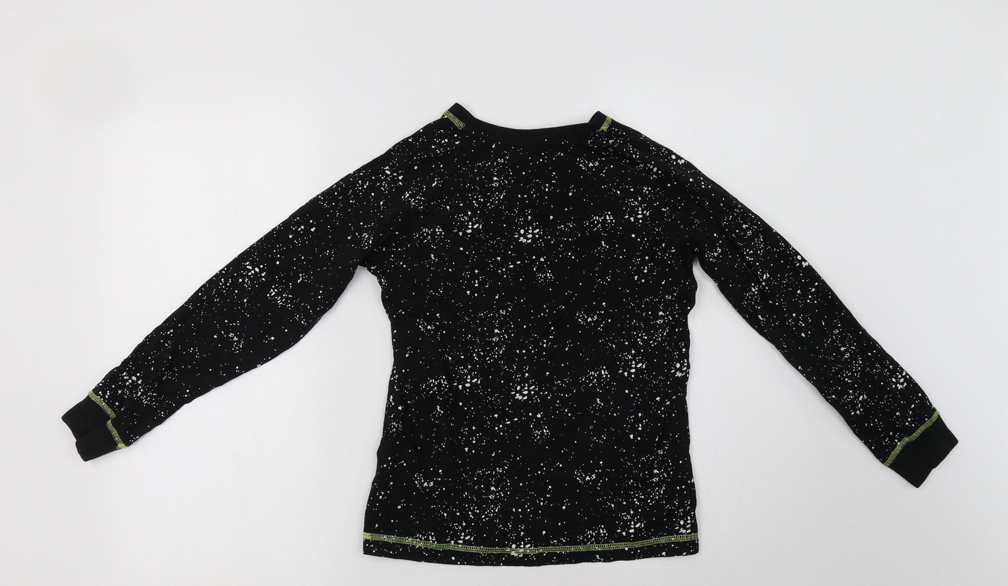 Matalan Boys Black Polka Dot Copper Basic T-Shirt Size 11-12 Years Crew Neck