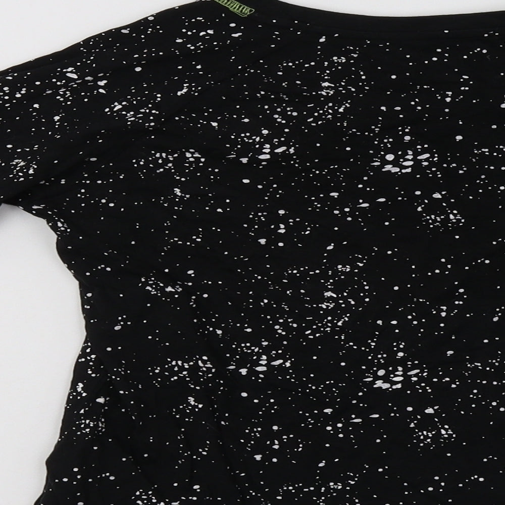 Matalan Boys Black Polka Dot Copper Basic T-Shirt Size 11-12 Years Crew Neck