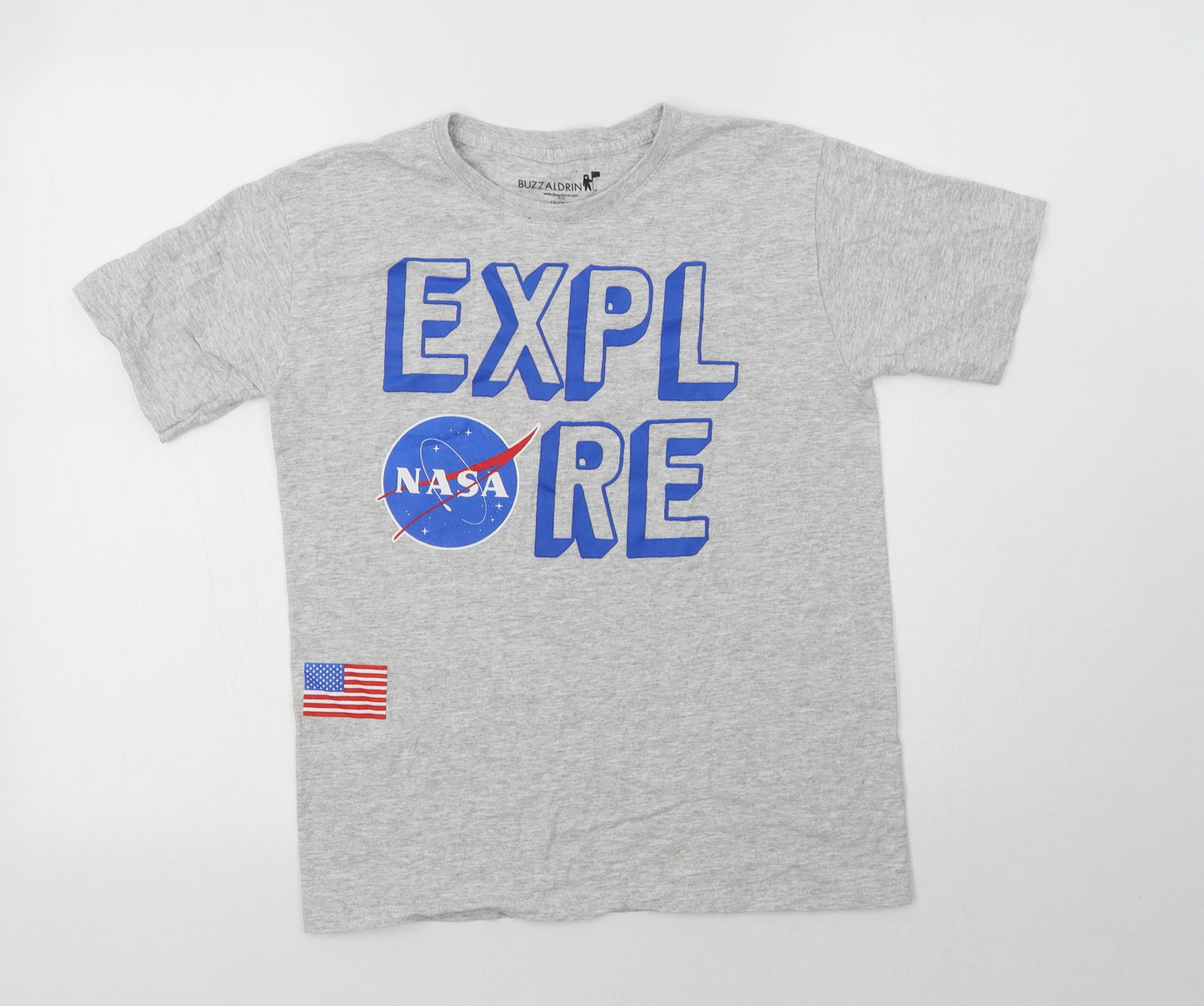 Buzzaldrin Boys Grey  Cotton Basic T-Shirt Size 12-13 Years Crew Neck  - NASA