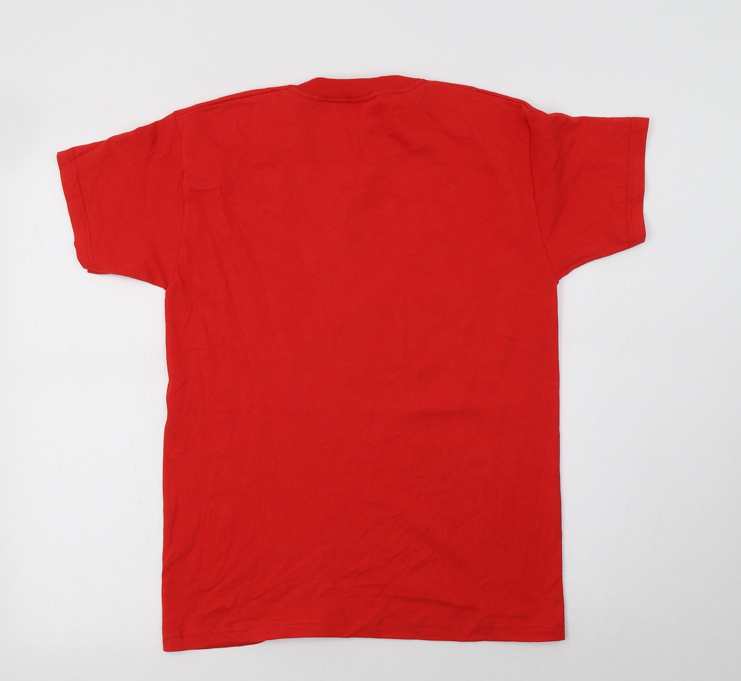 Fruit of the Loom Mens Red  Cotton  T-Shirt Size S Crew Neck  - Manchester United
